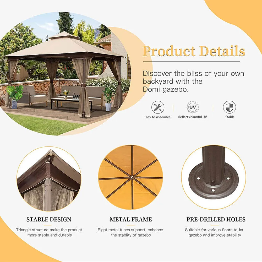 10'x13' Soft Double Roof Gazebo