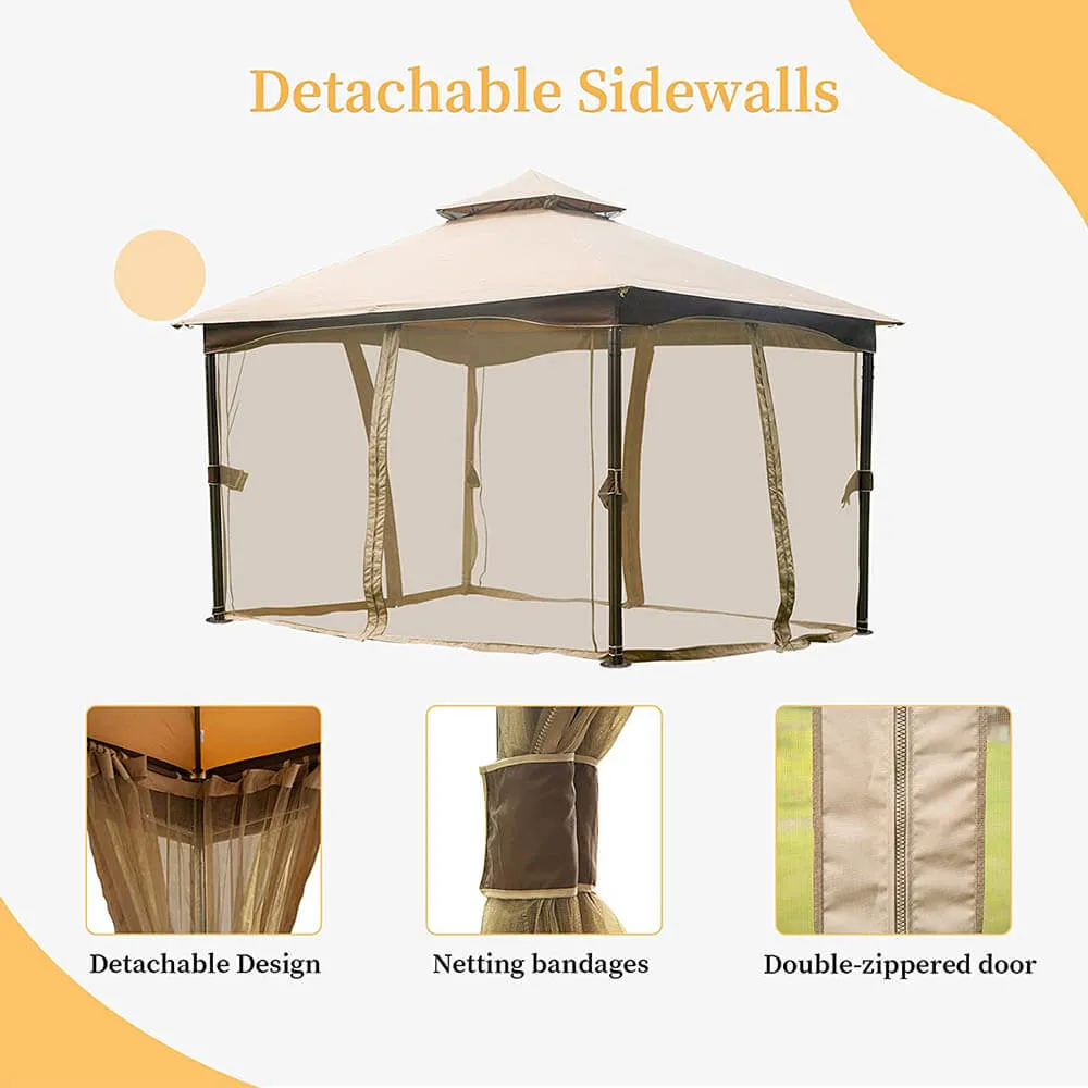 10'x13' Soft Double Roof Gazebo
