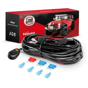 16AWG Wire Harness Kit 2 Leads W/ 12V Mouse Style Switch | 3 Fuses | 4 Spade Connectors