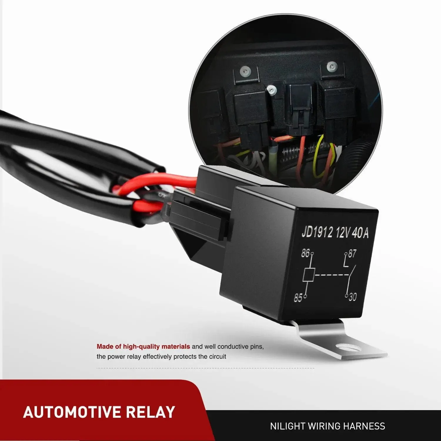 16AWG Wire Harness Kit 2 Leads W/ 12V Mouse Style Switch | 3 Fuses | 4 Spade Connectors
