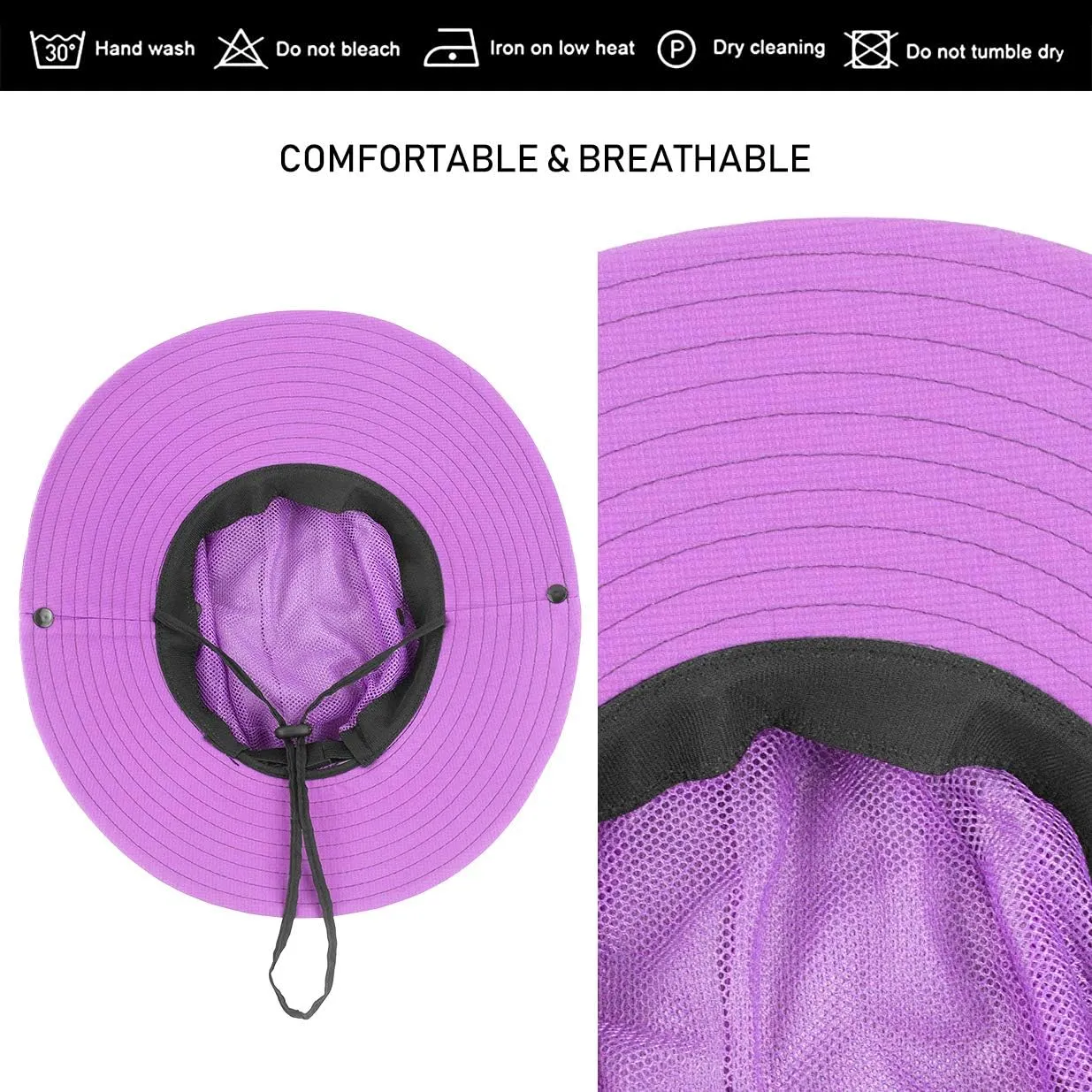 3 Pieces Womens Ponytail Wide Brim Sun Hat Packable UV Protection Beach Cap for Fishing & Hiking