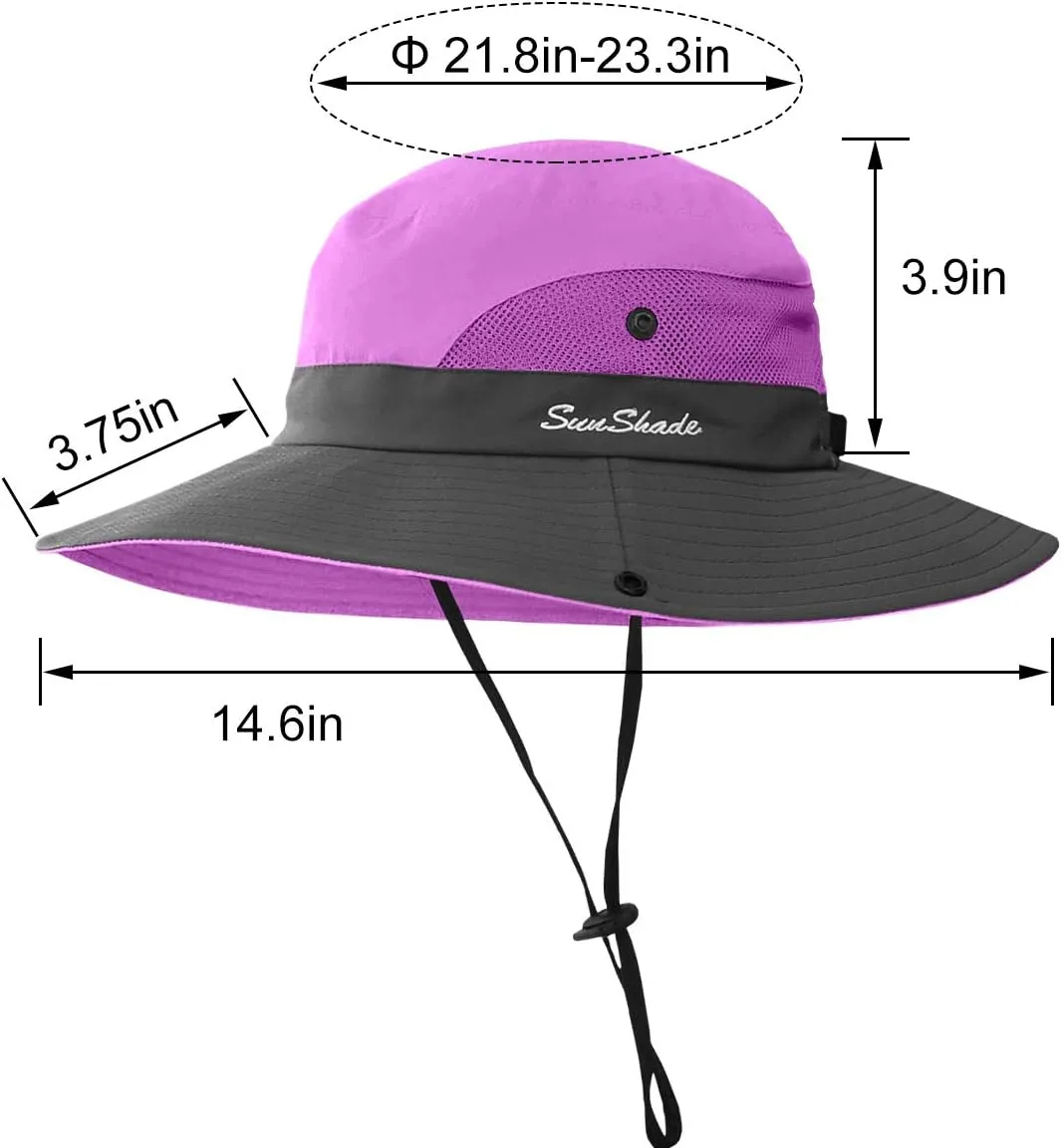 3 Pieces Womens Ponytail Wide Brim Sun Hat Packable UV Protection Beach Cap for Fishing & Hiking