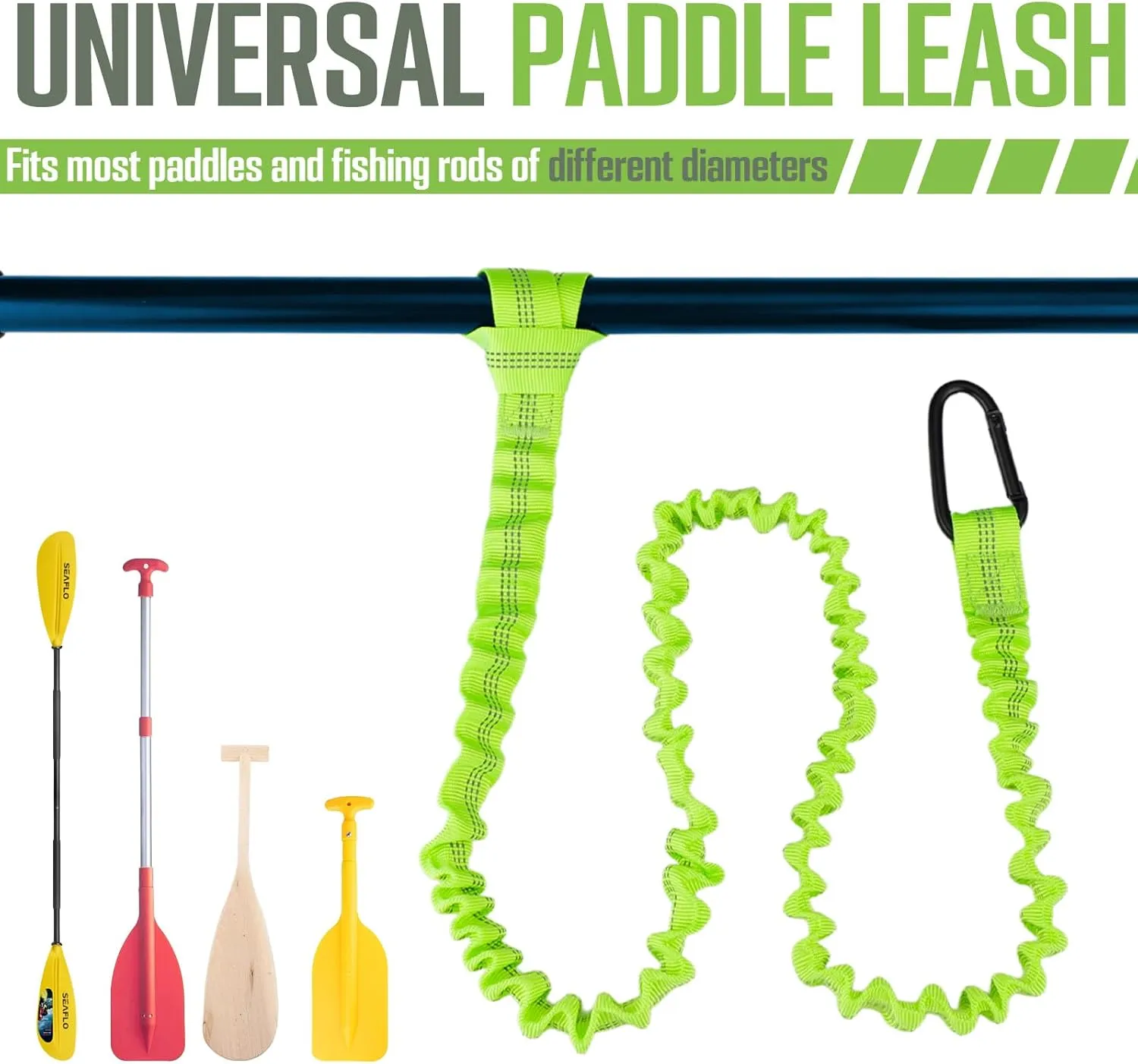 Apeso 2 Pack Kayak Paddle Leash, Paddle Board Leash Fishing Lanyard Tool Tether with Carabiner Kayaking Accessories