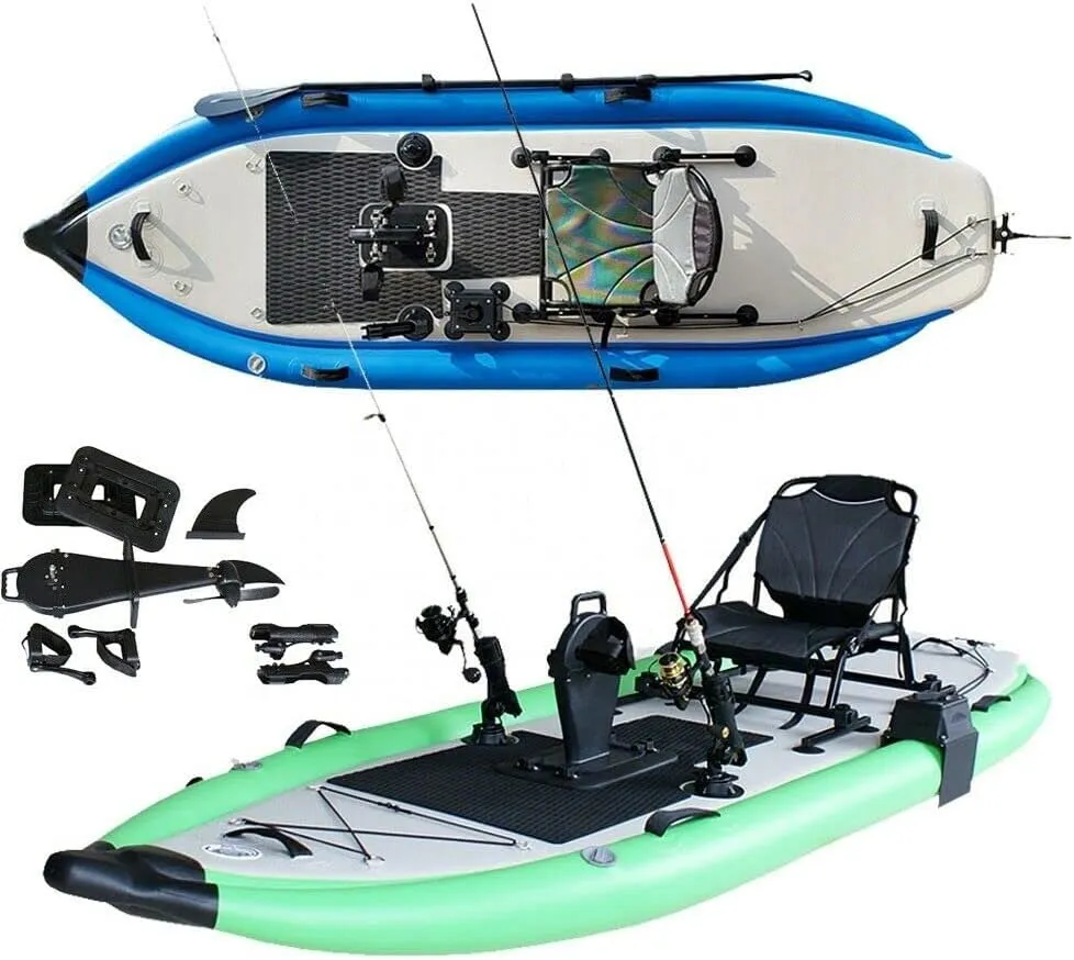 Geetone Inflatable PVC 1 Person Fishing Drifting Pedal Kayak Raft Boat New