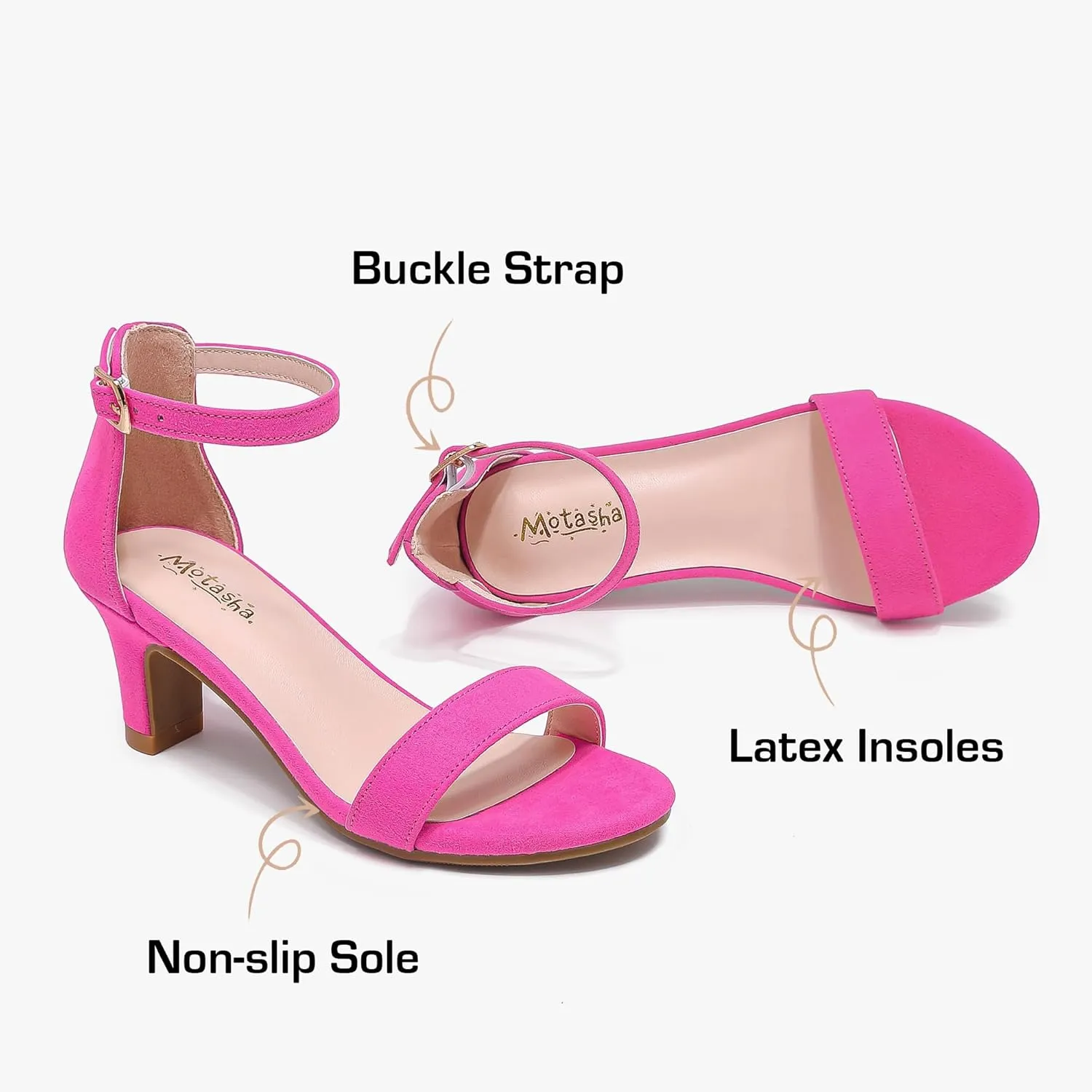 Girls Heel Sandals Open Toe Ankle Strap Flower Girl Dress Pump Sandals Wedding Party for Little Big Kid