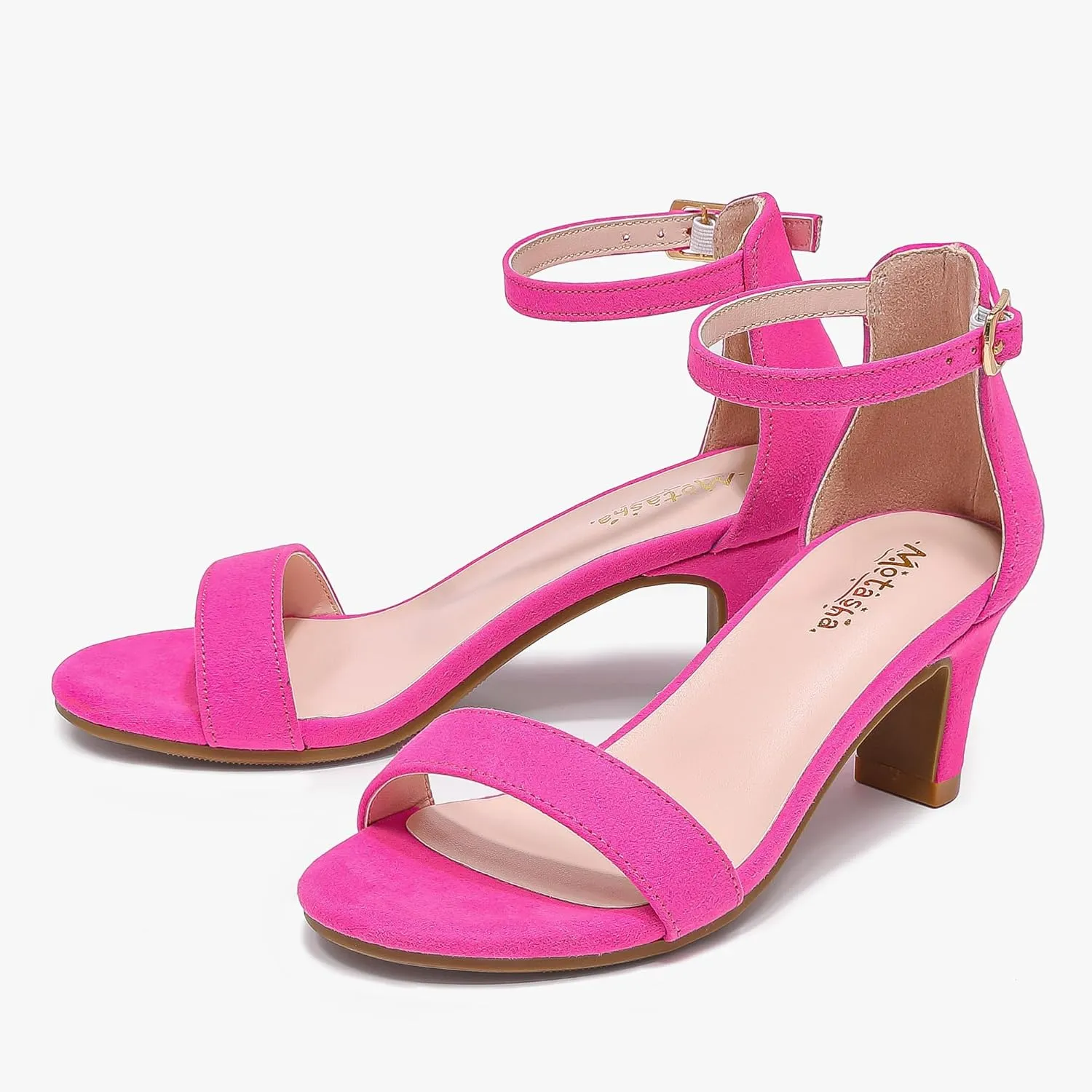 Girls Heel Sandals Open Toe Ankle Strap Flower Girl Dress Pump Sandals Wedding Party for Little Big Kid