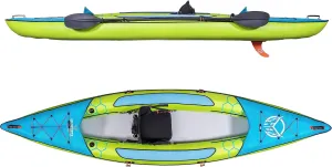 HO Sports Beacon Inflatable Kayak with Hand Pump, Adjustable Paddle & Carry Bag - Ergonomic High-Back Seat with Storage Holder & Built-in Fishing Rod Holder - 450 lbs Max Weight Capacity