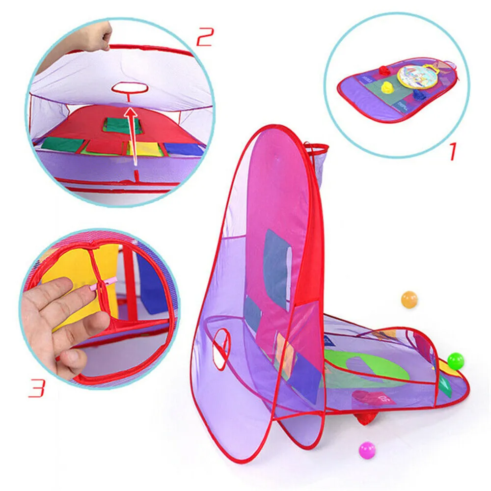 Kids Ball Tent Play House with Basketball Basket Outdoor Indoor Sport Game