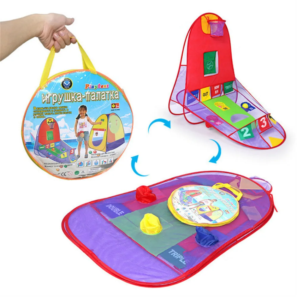 Kids Ball Tent Play House with Basketball Basket Outdoor Indoor Sport Game