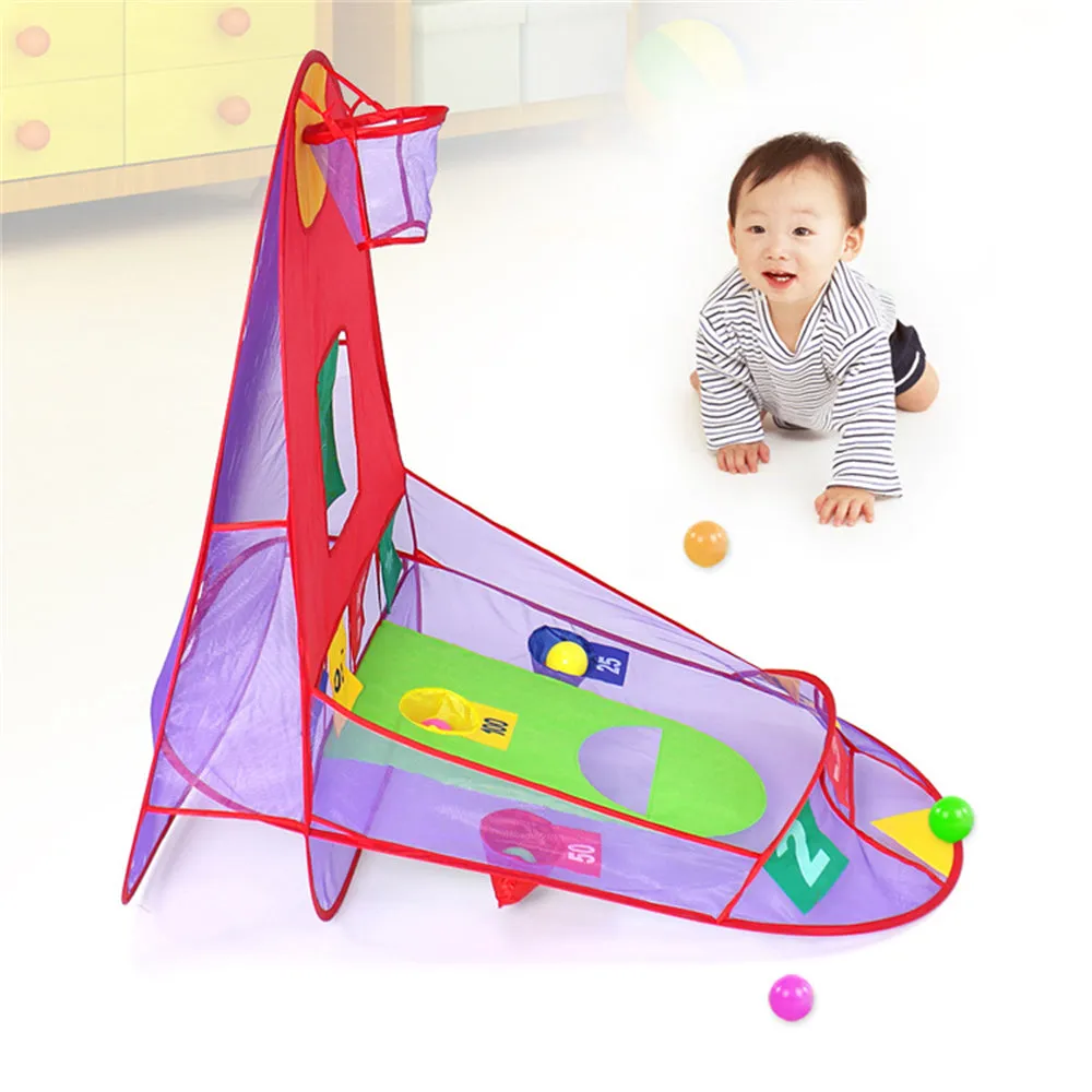 Kids Ball Tent Play House with Basketball Basket Outdoor Indoor Sport Game