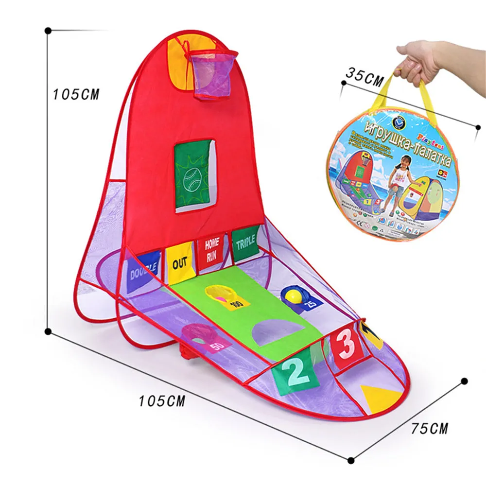 Kids Ball Tent Play House with Basketball Basket Outdoor Indoor Sport Game