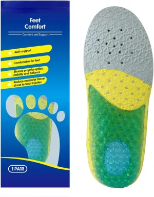 Kids Running Gel Insoles Kids Shock Absorbing Arch Support Silicone Material Insoles Good Feet Step Aid Big Kid US 3.5-4 (8 5/8-8 3/4)