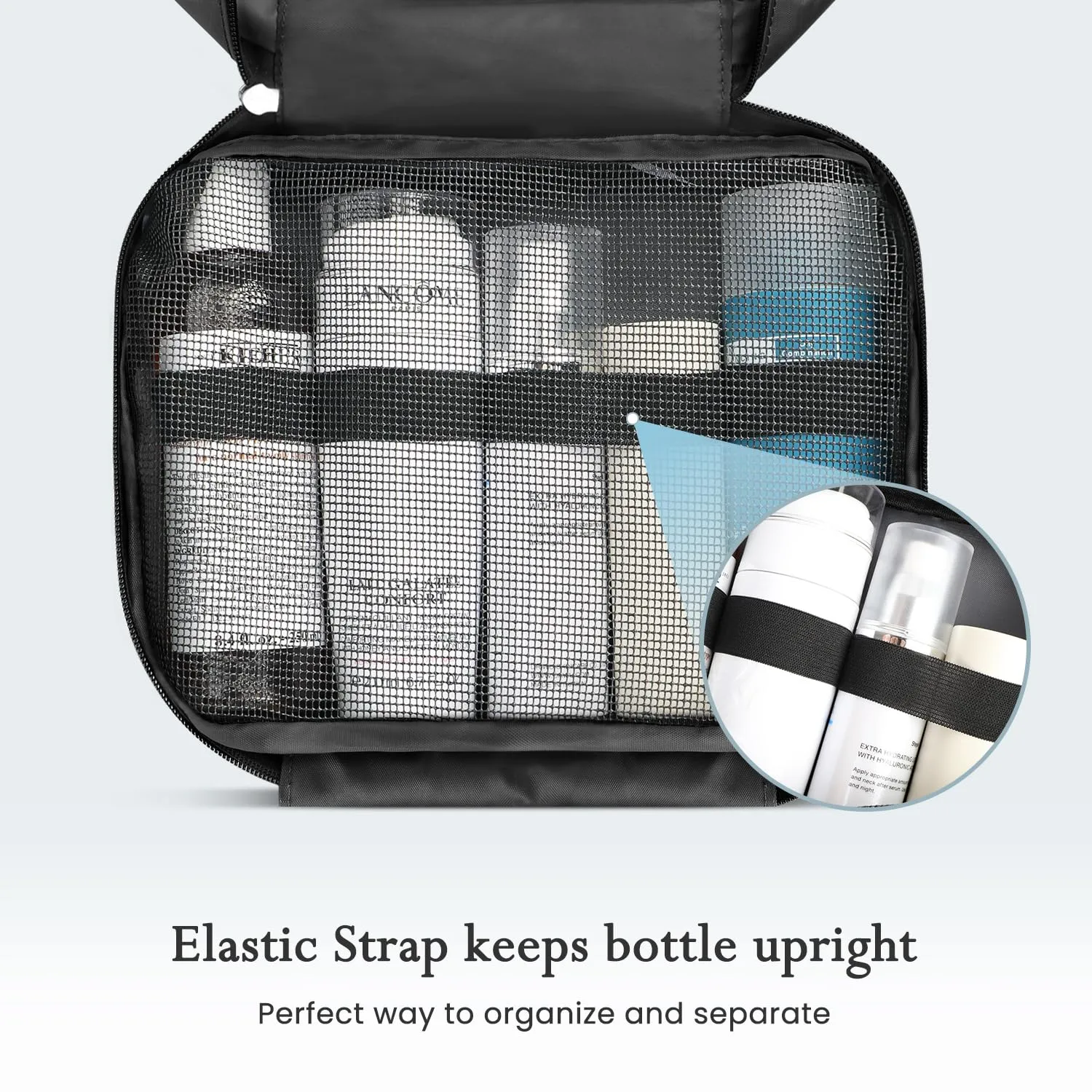 Maliton Toiletry Bag for Men & Women Large Toiletry Bags for Traveling Hanging Toiletry Bag Hygiene Bag with 4 Compartments Waterproof Bathroom Shower Bag (Black)