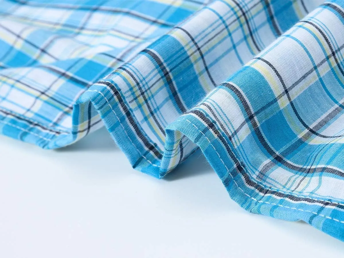 MoFiz Men's Sleepwear Shorts Pajama Bottom Lounge Short Plaid Button Open Fly 3Pack