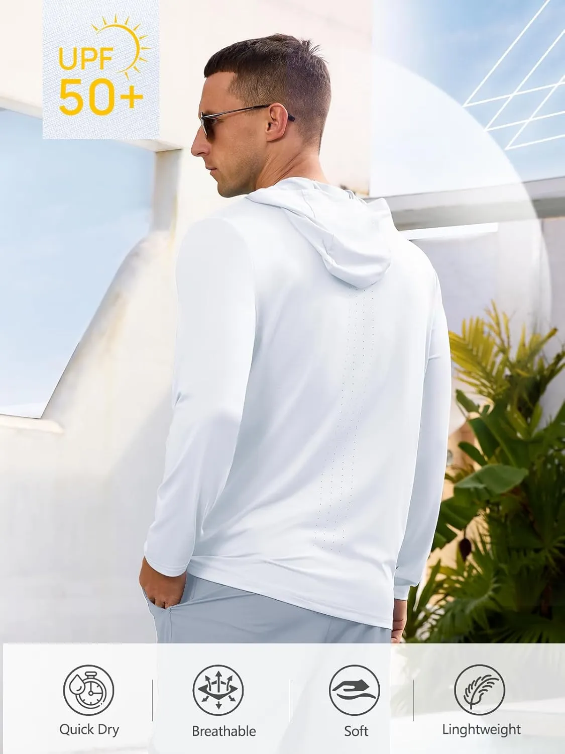NORTHYARD Men's UPF 50  Long Sleeve Hoodie Shirts Sun Protection Fishing Swim Lightweight Quick Dry Workout UV SPF Rash Guard