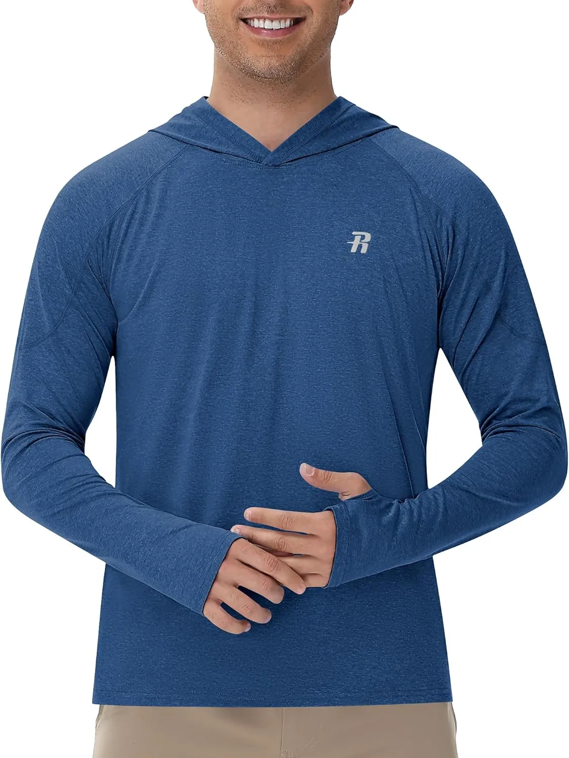 Runhit Fishing Shirts for Men Hoodie Sun Shirt UPF 50  Long Sleeve UV Protection SPF Rash Guard Running Hiking Workout