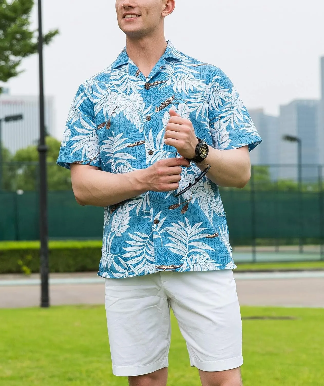Tropical Storm Hawaiian Shirts for Men Short Sleeve Regular Fit Mens Floral Shirts
